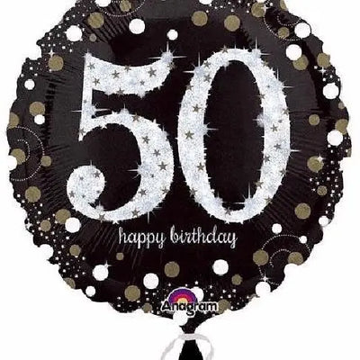 18IN 50TH BIRTHDAY GOLD SPARKLES FOIL BALLOON Daisy Devotion