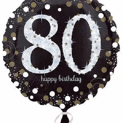 18IN 80TH BIRTHDAY GOLD SPARKLES FOIL BALLOON Daisy Devotion