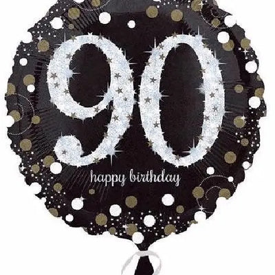 18IN 90TH BIRTHDAY GOLD SPARKLES FOIL BALLOON Daisy Devotion