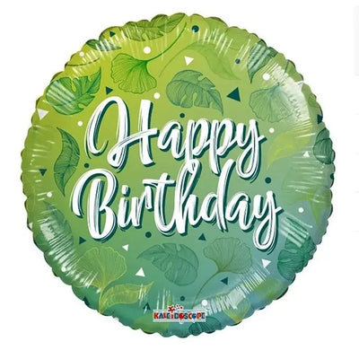 18IN HAPPY BIRTHDAY GREEN LEAF FOIL BALLOON Daisy Devotion