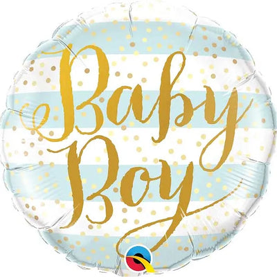 18IN BABY BOY BLUE STRIPES FOIL BALLOON Daisy Devotion