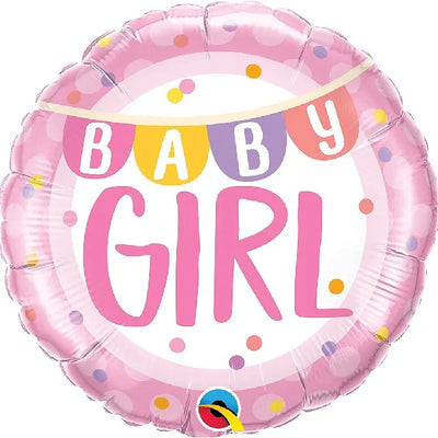 18IN BABY GIRL BANNER & DOTS FOIL BALLOON Daisy Devotion