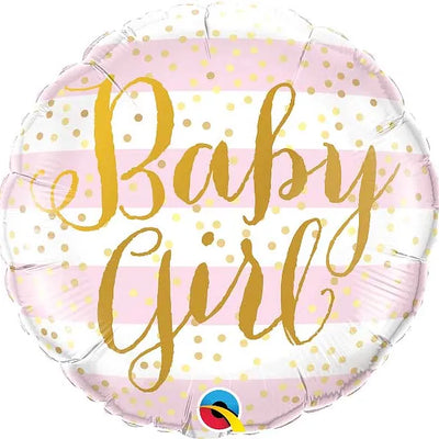 18IN BABY GIRL PINK STRIPES FOIL BALLOON Daisy Devotion