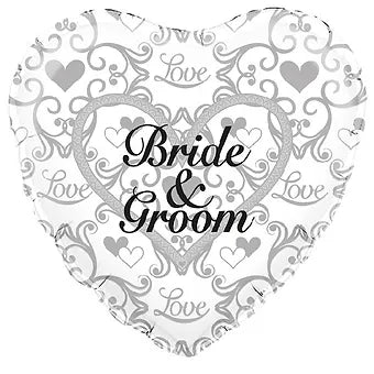 18IN BRIDE AND GROOM FILIGREE FOIL Daisy Devotion