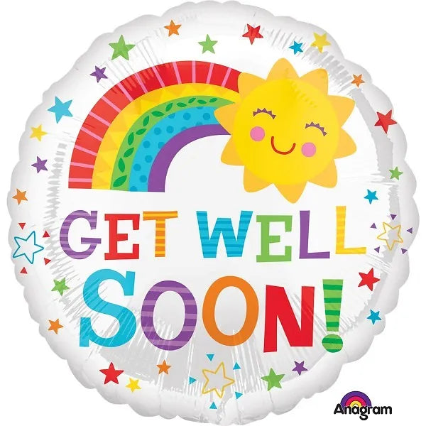 18IN GET WELL SOON FOIL SILVER BALLOON Daisy Devotion