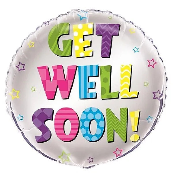 18IN GET WELL SOON FOIL SILVER BALLOON Daisy Devotion