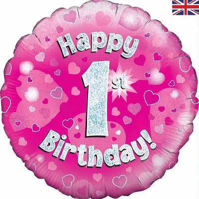 18IN HAPPY 1ST BIRTHDAY PINK FOIL BALLOON Daisy Devotion