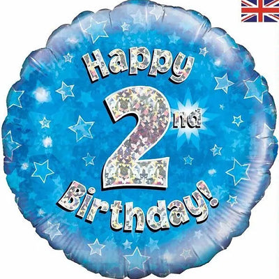 18IN HAPPY 2ND BIRTHDAY BLUE FOIL BALLOON Daisy Devotion