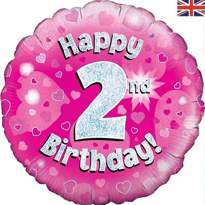 18IN HAPPY 2ND BIRTHDAY PINK FOIL BALLOON Daisy Devotion