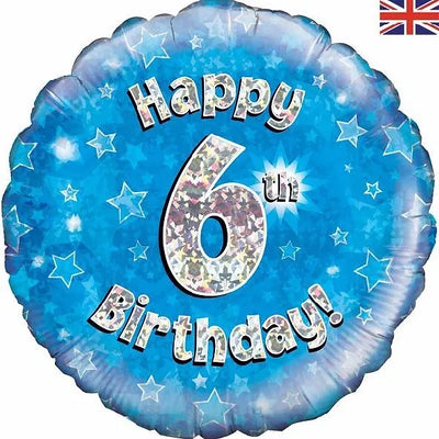 18IN HAPPY 6TH BIRTHDAY BLUE FOIL BALLOON Daisy Devotion