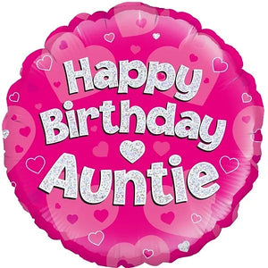 18IN HAPPY BIRTHDAY AUNTIE PINK FOIL BALLOON Daisy Devotion