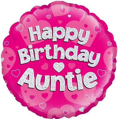 18IN HAPPY BIRTHDAY AUNTIE PINK FOIL BALLOON Daisy Devotion