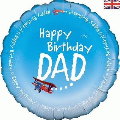 18IN HAPPY BIRTHDAY DAD AEROPLANE BALLOON FOIL Daisy Devotion