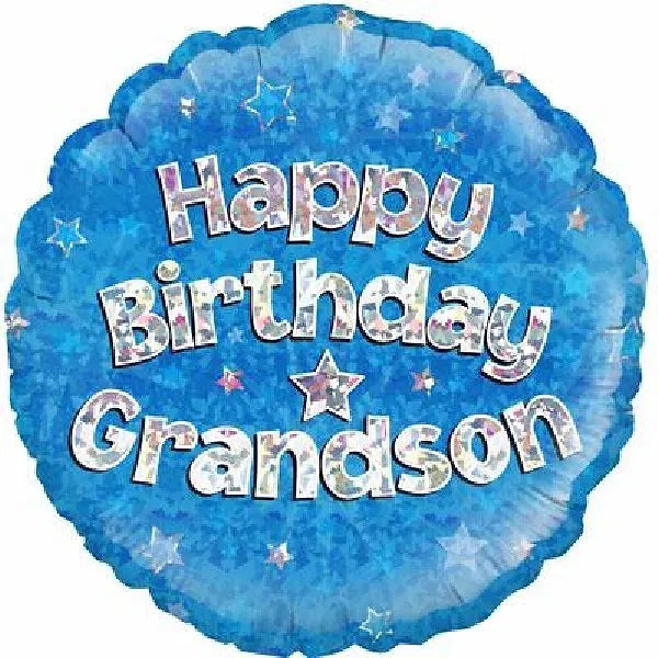 18IN HAPPY BIRTHDAY GRANDSON BLUE FOIL BALLOON Daisy Devotion