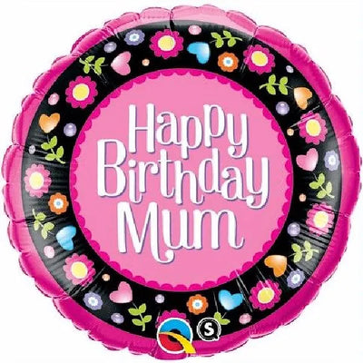 18IN HAPPY BIRTHDAY MUM PINK & FLORAL FOIL Daisy Devotion