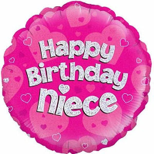 18IN HAPPY BIRTHDAY NIECE PINK FOIL BALLOON Daisy Devotion