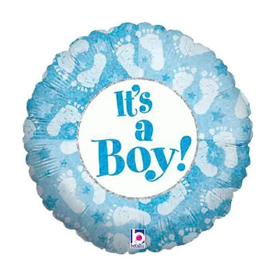 18IN ITS A BOY FOOTPRINT FOIL BALLOON Daisy Devotion