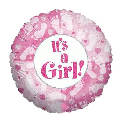 18IN ITS A GIRL FOOTPRINT FOIL BALLOON Daisy Devotion