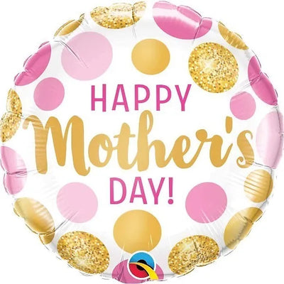 18IN MOTHERS DAY PINK & GOLD DOTS FOIL BALLOON Daisy Devotion