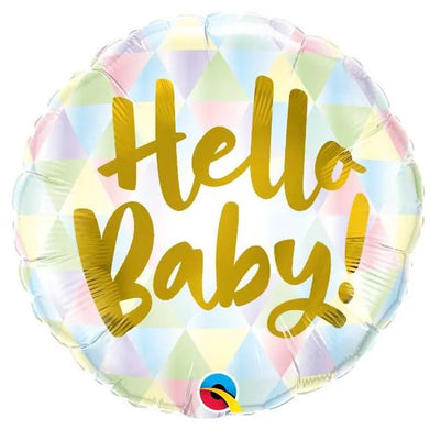 18IN MULTI PASTEL & GOLD HELLO BABY FOIL BALLOON Daisy Devotion