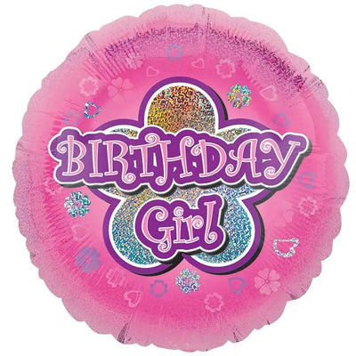 18IN BIRTHDAY GIRL PINK WITH FLOWER FOIL BALLOON Daisy Devotion