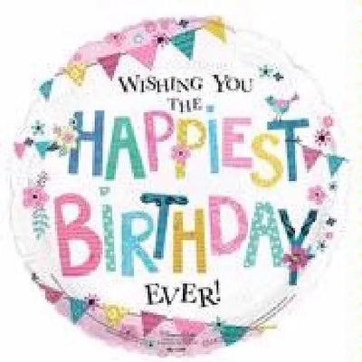 18IN HAPPIEST BIRTHDAY EVER FOIL BALLOON Daisy Devotion