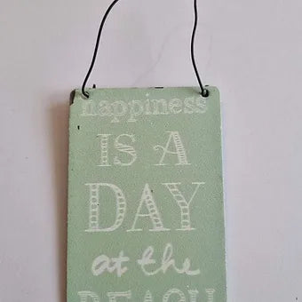Happiness Is A Day At The Beach Mini Retro Style Sign Daisy Devotion