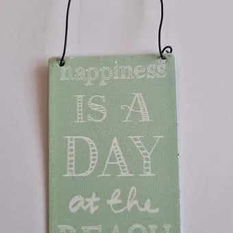 Happiness Is A Day At The Beach Mini Retro Style Sign Daisy Devotion