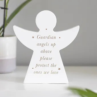 Guardian Angels Up Above..... Angel Block Sign Daisy Devotion