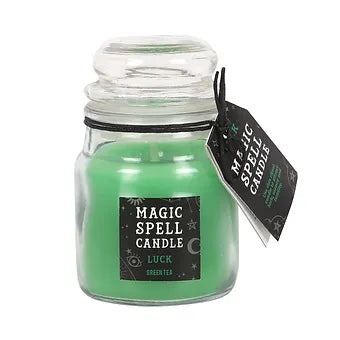 Green Tea 'Luck' Spell Candle Jar Daisy Devotion