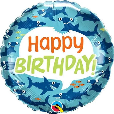 18IN BIRTHDAY FUN SHARKS FOIL BALLOON Daisy Devotion