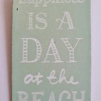 Happiness Is A Day At The Beach Mini Retro Style Sign Daisy Devotion
