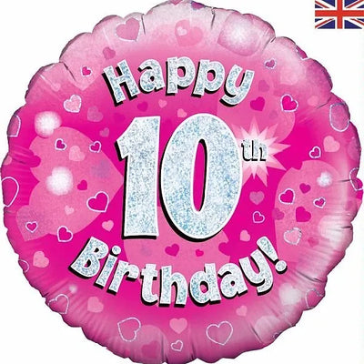 18IN HAPPY 10TH BIRTHDAY PINK FOIL BALLOON Daisy Devotion