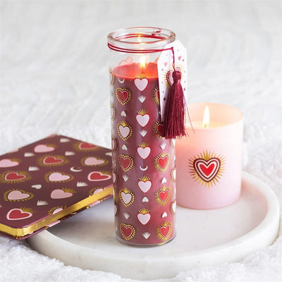Sacred Heart Print Black Fig Tube Candle image 0