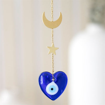 All Seeing Eye Glass Heart Hanging Decoration image 0