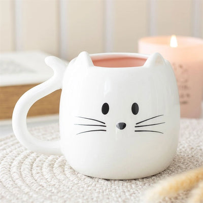 White Cat Shaped Mug image 0