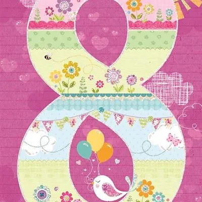 8th Birthday Card 2 Daisy Devotion