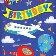 Aeroplane, Helicopter and Balloon Birthday Card Daisy Devotion