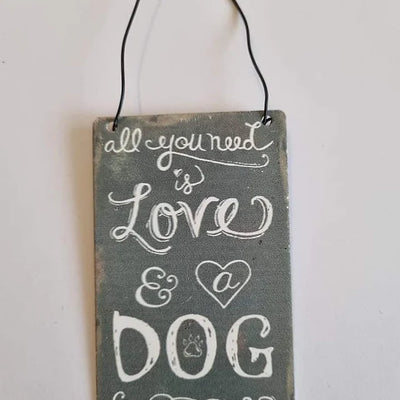 All You Need Is Love & A Dog Retro Style Sign Daisy Devotion