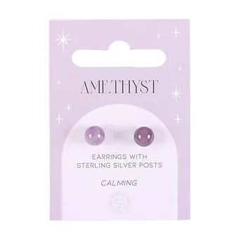Amethyst Semi Precious Crystal Earrings Daisy Devotion