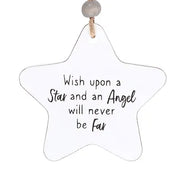 An Angel Will Never Be Far Hanging Star Sentiment Sign Daisy Devotion