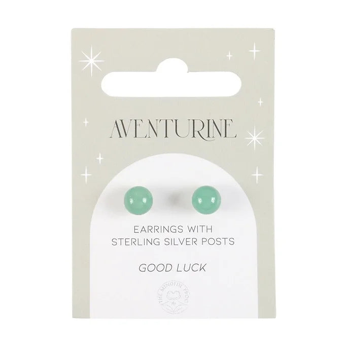 Aventurine Semi Precious Crystal Earrings Daisy Devotion