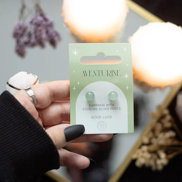 Aventurine Semi Precious Crystal Earrings Daisy Devotion