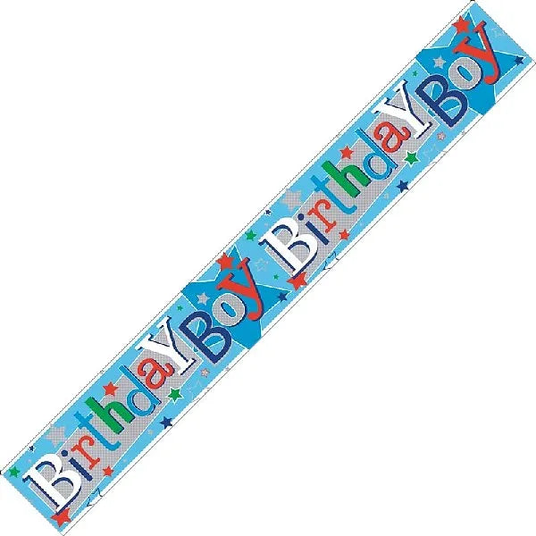 BIRTHDAY BOY 9FT FOIL BANNER Daisy Devotion