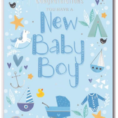 Baby Boy Card 2 Daisy Devotion