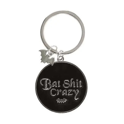 Bat Shit Crazy Round Keyring Daisy Devotion