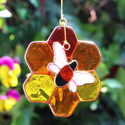 Bee and Honeycomb Suncatcher Daisy Devotion