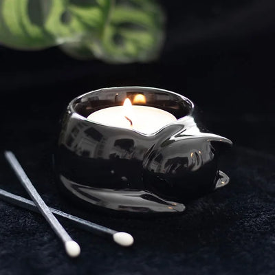 Black Cat Tealight Holder Daisy Devotion