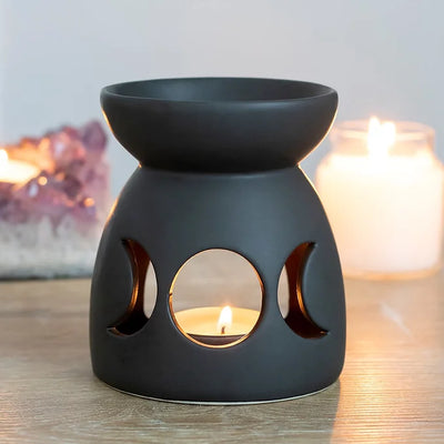 Black Triple Moon Cut Out Oil Burner Daisy Devotion