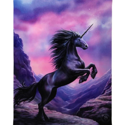 Black Unicorn Canvas Plaque By Anne Stokes Daisy Devotion